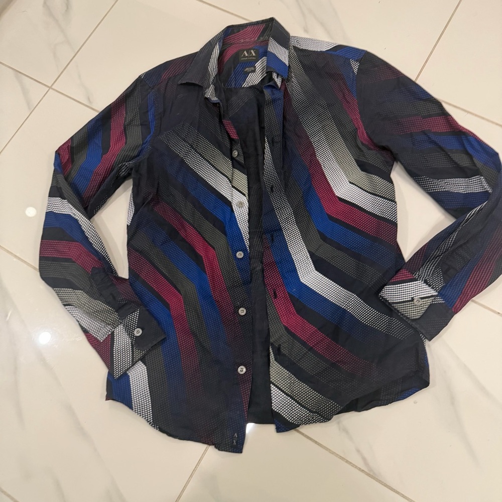 AX Armani Exchange Patterned Button-Up Shirt